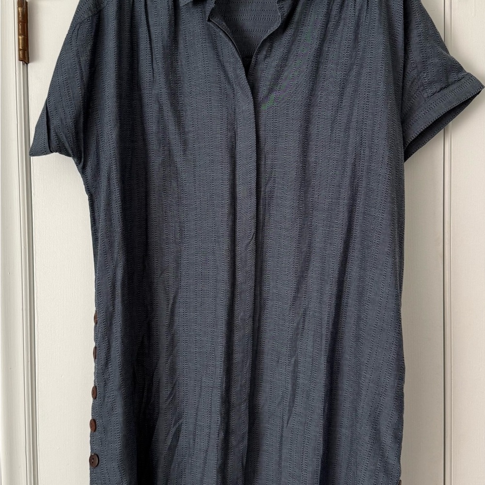 J. Jill Charcoal Button-Sleeve Tunic